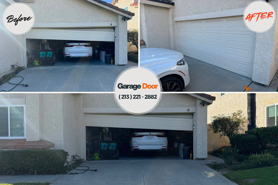Before and after: garage door repair Lake Ridge, VA